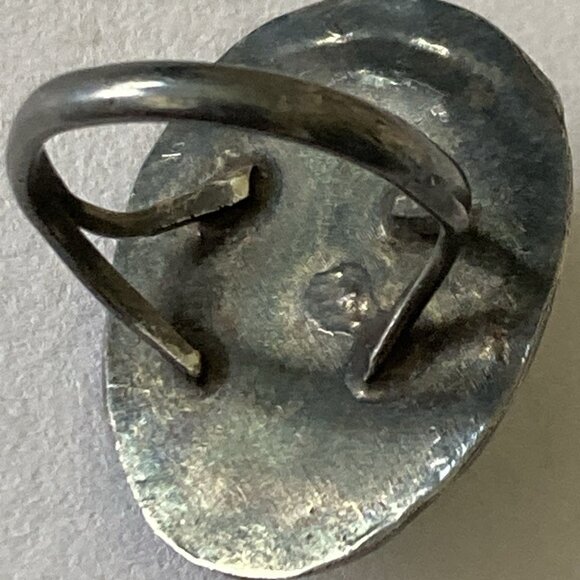 VTG Ring Southwestern Native OLD Green Stone Rope Natural Inclusion Hole 5.5 - Picture 8 of 9